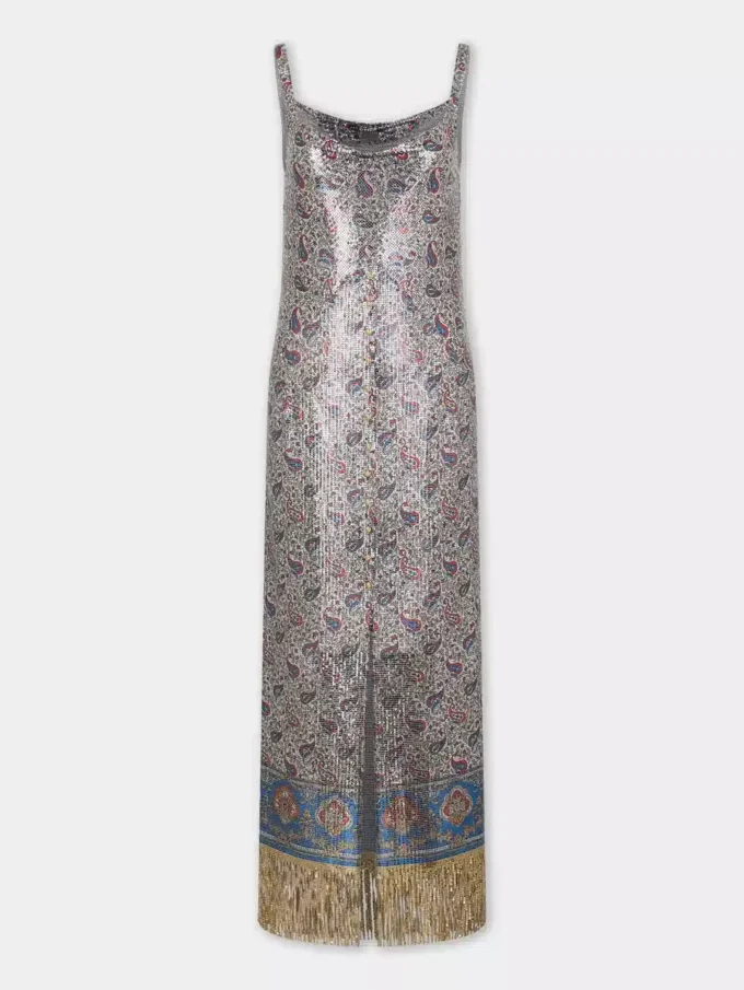 Midikleid aus bedrucktem Mesh