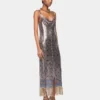 Midikleid aus bedrucktem Mesh