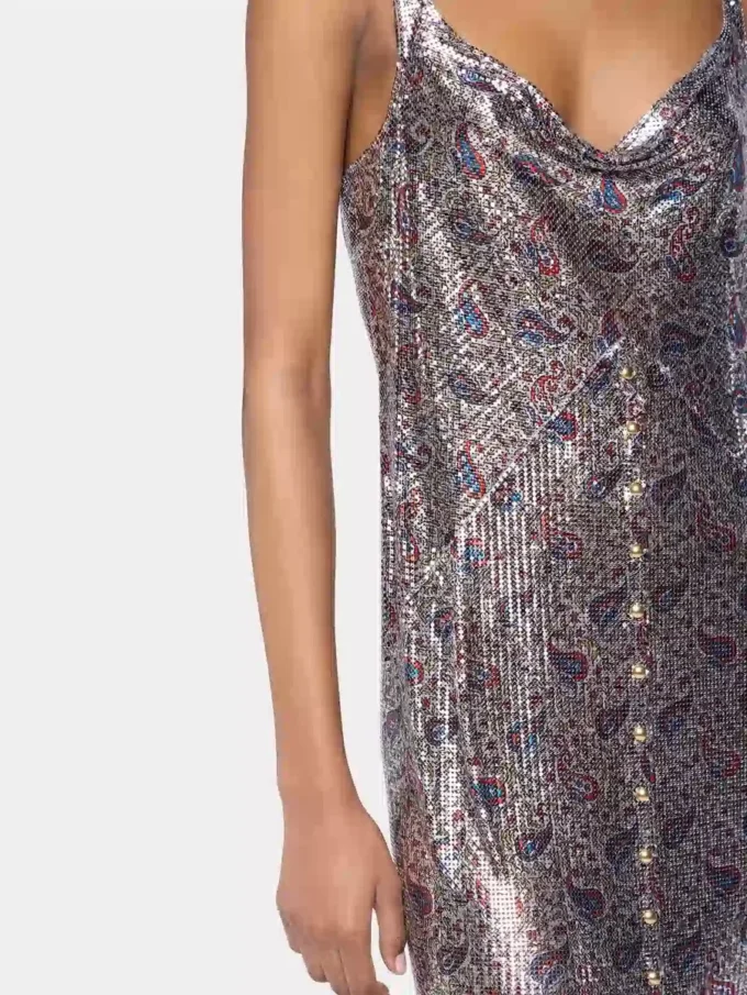 Midikleid aus bedrucktem Mesh