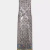 Midikleid aus bedrucktem Mesh