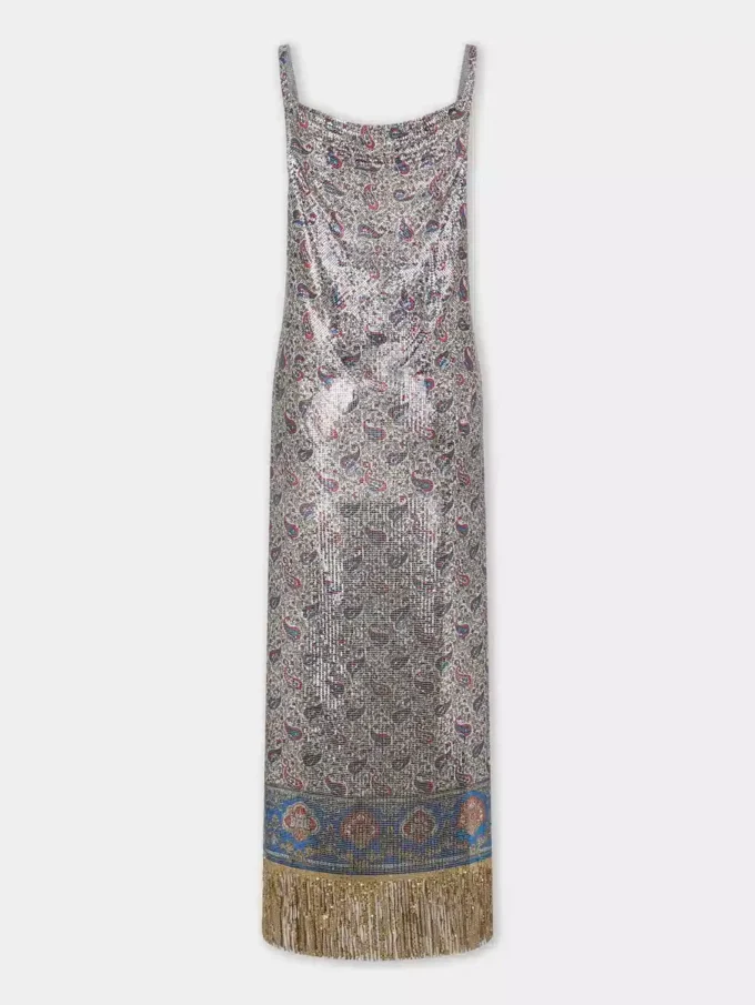 Midikleid aus bedrucktem Mesh