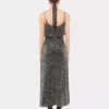 Midikleid aus Krepp mit Paillettenstickerei