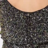 Midikleid aus Krepp mit Paillettenstickerei