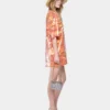 Mini-T-Shirt-Kleid aus Baumwolle und Pailletten
