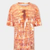Mini-T-Shirt-Kleid aus Baumwolle und Pailletten