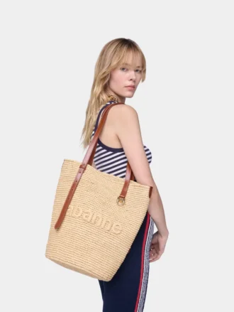 Natürliche Raffia-Tasche mit Anhängern