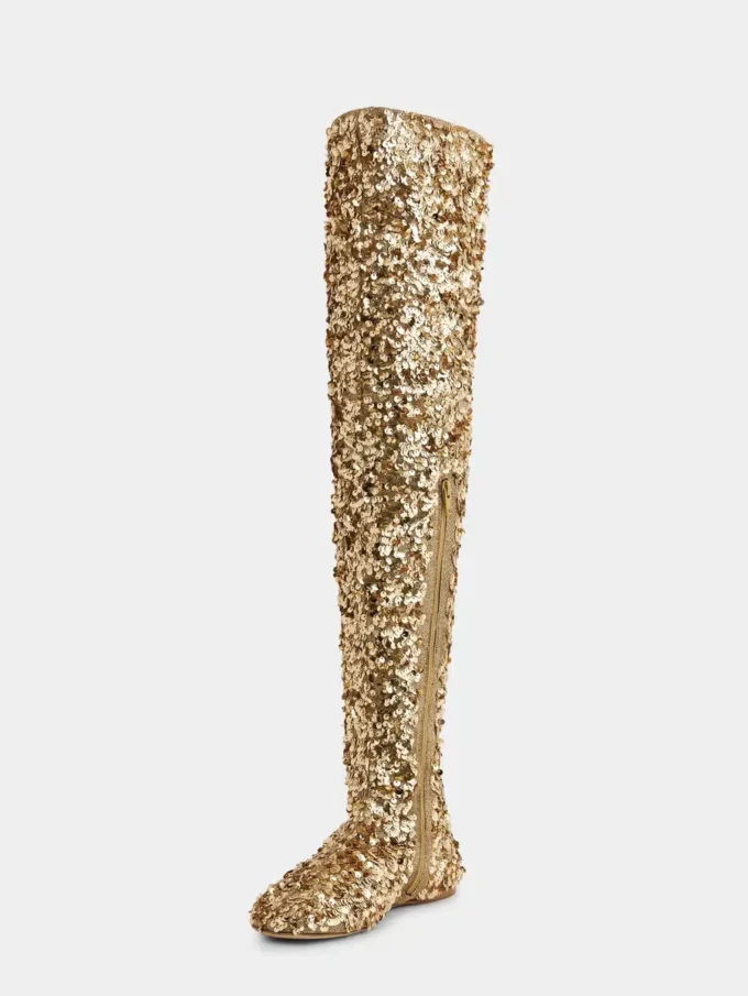 Overknee-Stiefel mit Pailletten