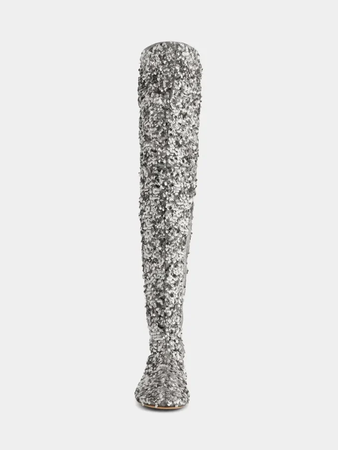 Overknee-Stiefel mit Pailletten