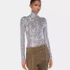 Pailletten-Rollkragenpullover