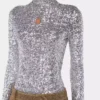 Pailletten-Rollkragenpullover
