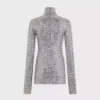 Pailletten-Rollkragenpullover