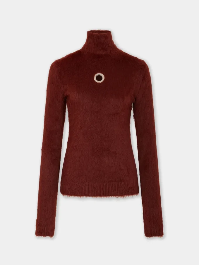 Rollkragenpullover aus gebürstetem Strick