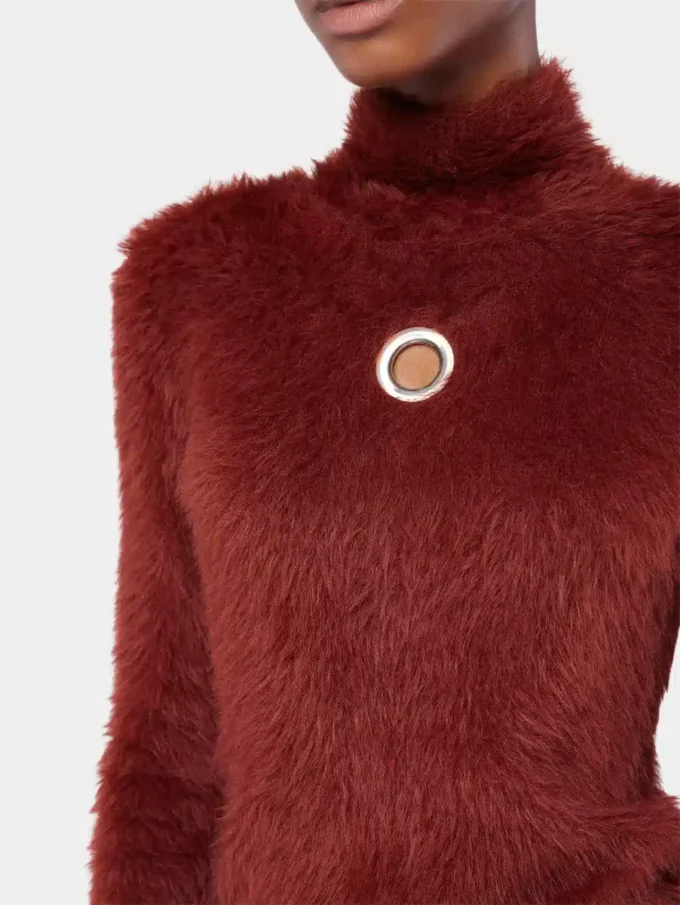 Rollkragenpullover aus gebürstetem Strick