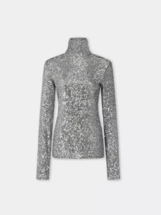 Rollkragenpullover mit Pailletten