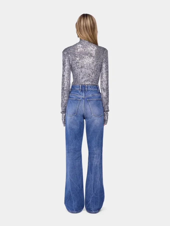 Rollkragenpullover mit Pailletten
