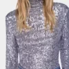 Rollkragenpullover mit Pailletten