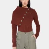 Rostfarbener Pullover aus Wolle