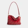 Rote Paco-Schultertasche aus Kalbsleder