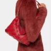 Rote Paco-Schultertasche aus Kalbsleder