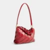 Rote Paco-Schultertasche aus Kalbsleder