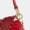 Rote Paco-Schultertasche aus Kalbsleder