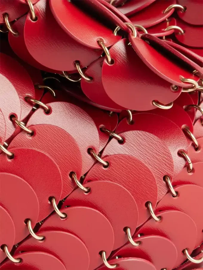 Rote Paco-Schultertasche aus Kalbsleder