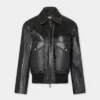 Schwarze Fliegerjacke aus Leder