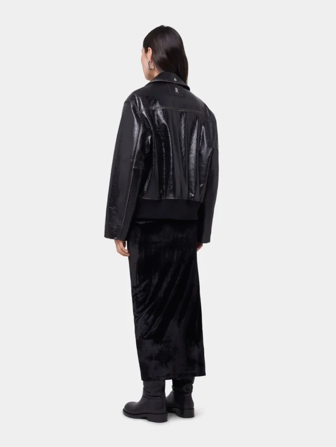 Schwarze Fliegerjacke aus Leder