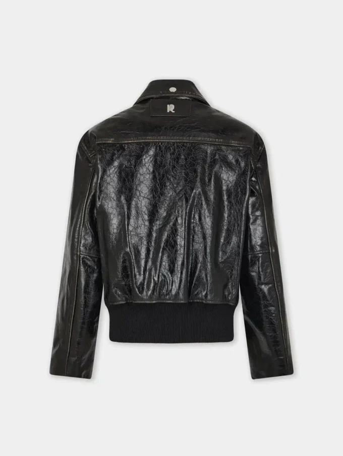 Schwarze Fliegerjacke aus Leder