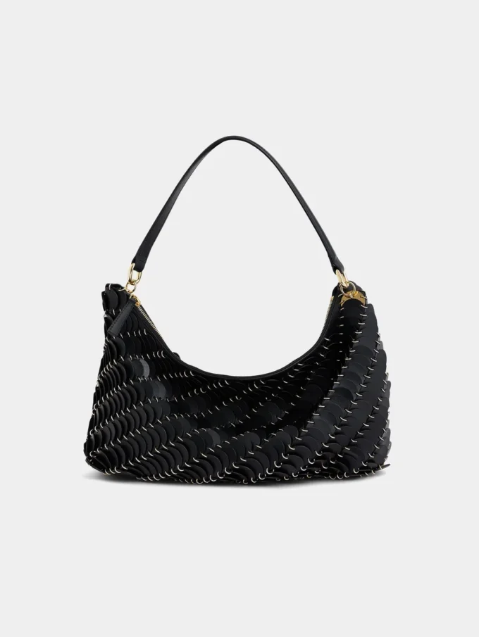 Schwarze Paco-Ledertasche