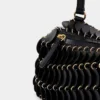 Schwarze Paco-Umhängetasche aus Leder