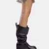 Schwarze Stiefel aus glattem Leder