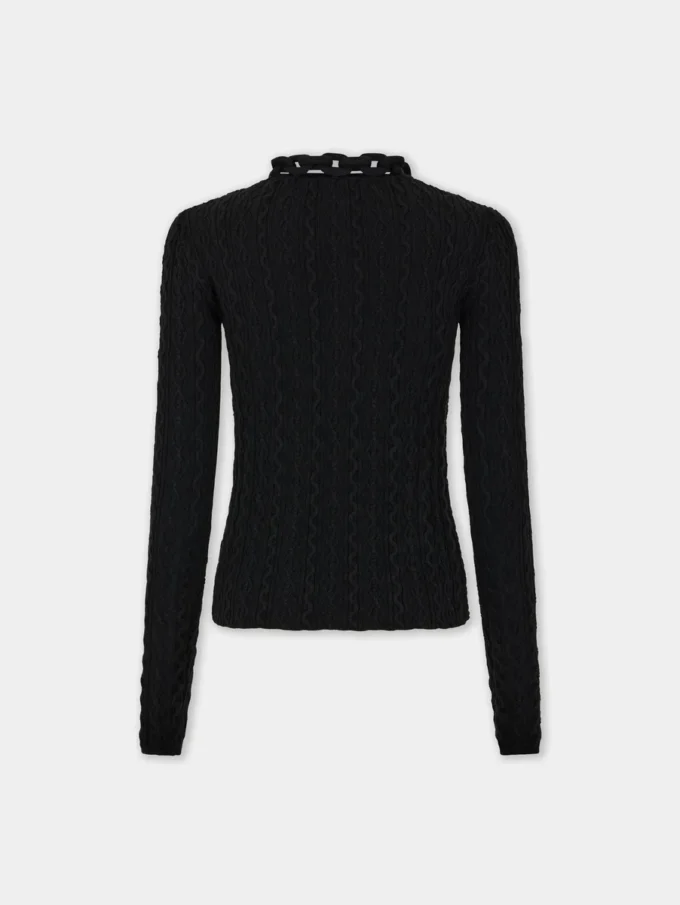 Schwarzer Pullover aus Wolle