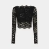 Schwarzes Crop-Top aus Spitze