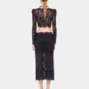 Schwarzes Crop-Top aus Spitze