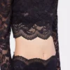 Schwarzes Crop-Top aus Spitze