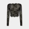 Schwarzes Crop-Top aus Spitze