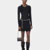 SCHWARZES KURZES STRICKKLEID