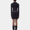 SCHWARZES KURZES STRICKKLEID