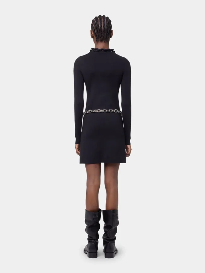 SCHWARZES KURZES STRICKKLEID