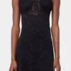 Schwarzes langes Kleid aus Spitze