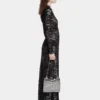 Schwarzes langes Kleid aus Spitze