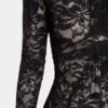 Schwarzes langes Kleid aus Spitze