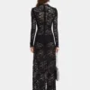 Schwarzes langes Kleid aus Spitze