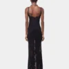 Schwarzes langes Kleid aus Spitze
