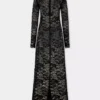 Schwarzes langes Kleid aus Spitze