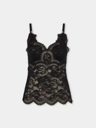 Schwarzes Tanktop aus Spitze