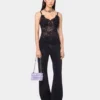 Schwarzes Tanktop aus Spitze