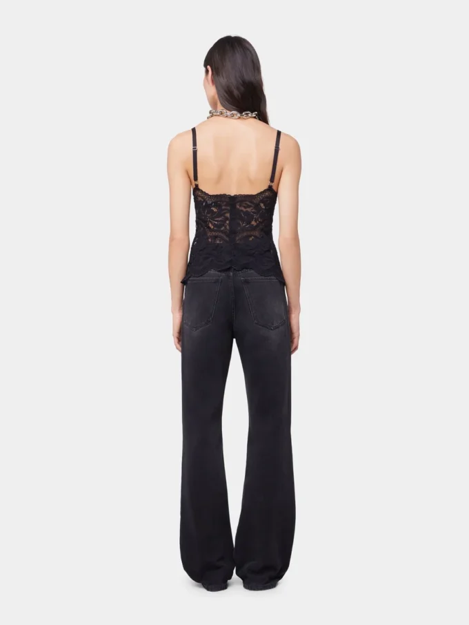 Schwarzes Tanktop aus Spitze
