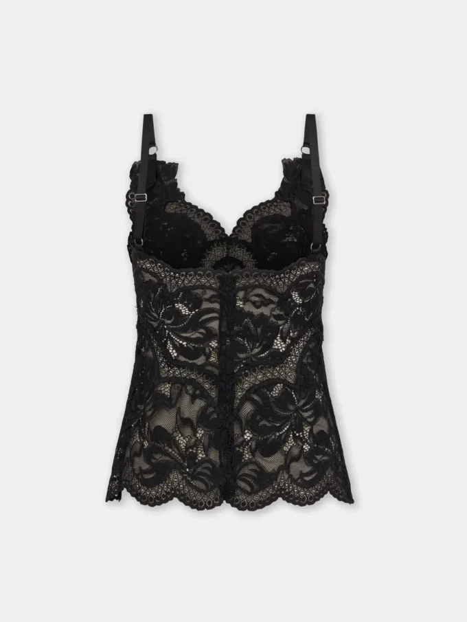 Schwarzes Tanktop aus Spitze